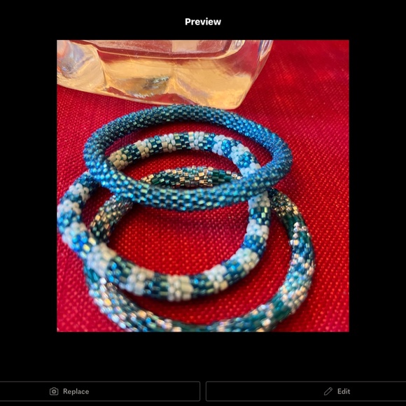 SPARKLY GLASS HAND CROCHETED SEED BEAD ROLL ON BRACELETS IN LOT OF 3 DESIGNS - Picture 4 of 8